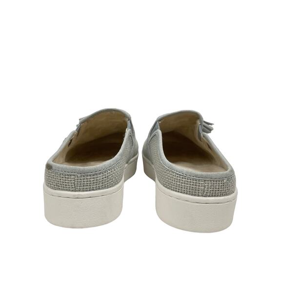 Spenco | 7D Celine Gray Textured Rafia Orthotic Clogs Slip On Shoes - Picture 5 of 13